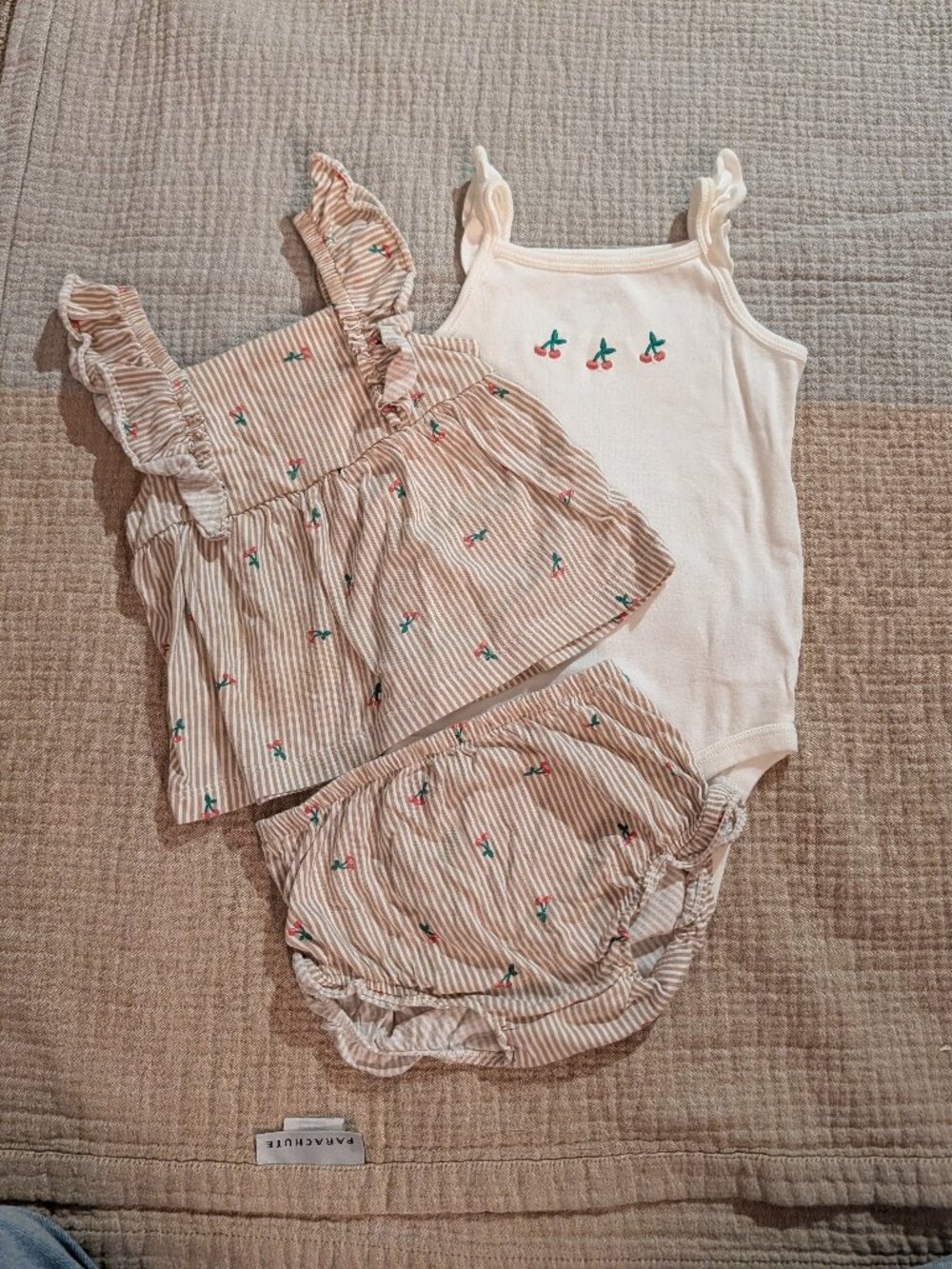 Carter's 3-piece Striped Cherry Print Summer Outfit Set - 18M